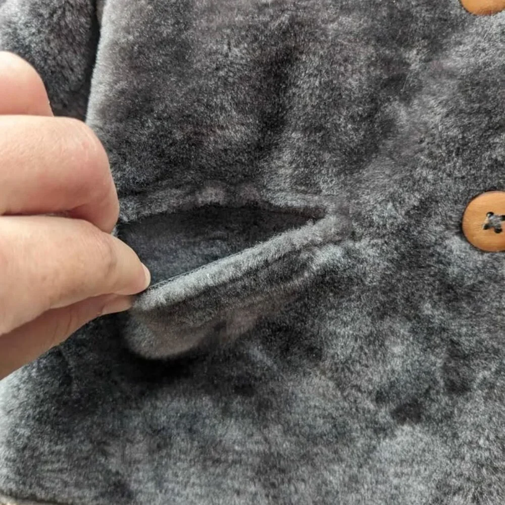 Zara Baby Girl Faux Fur Coat Size 9-12 Months Gray